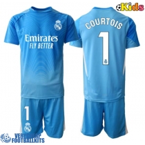 Real Madrid Thibaut Courtois #1 Goalkeeper Replica Home Minikit 2025-26 Short Sleeve (+ pants)